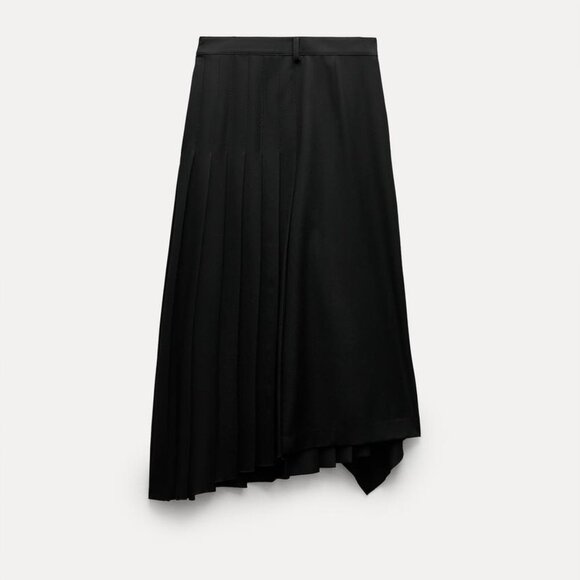 NWT ZARA PLEATED SKIRT ZW COLLECTION BLACK - Picture 8 of 10